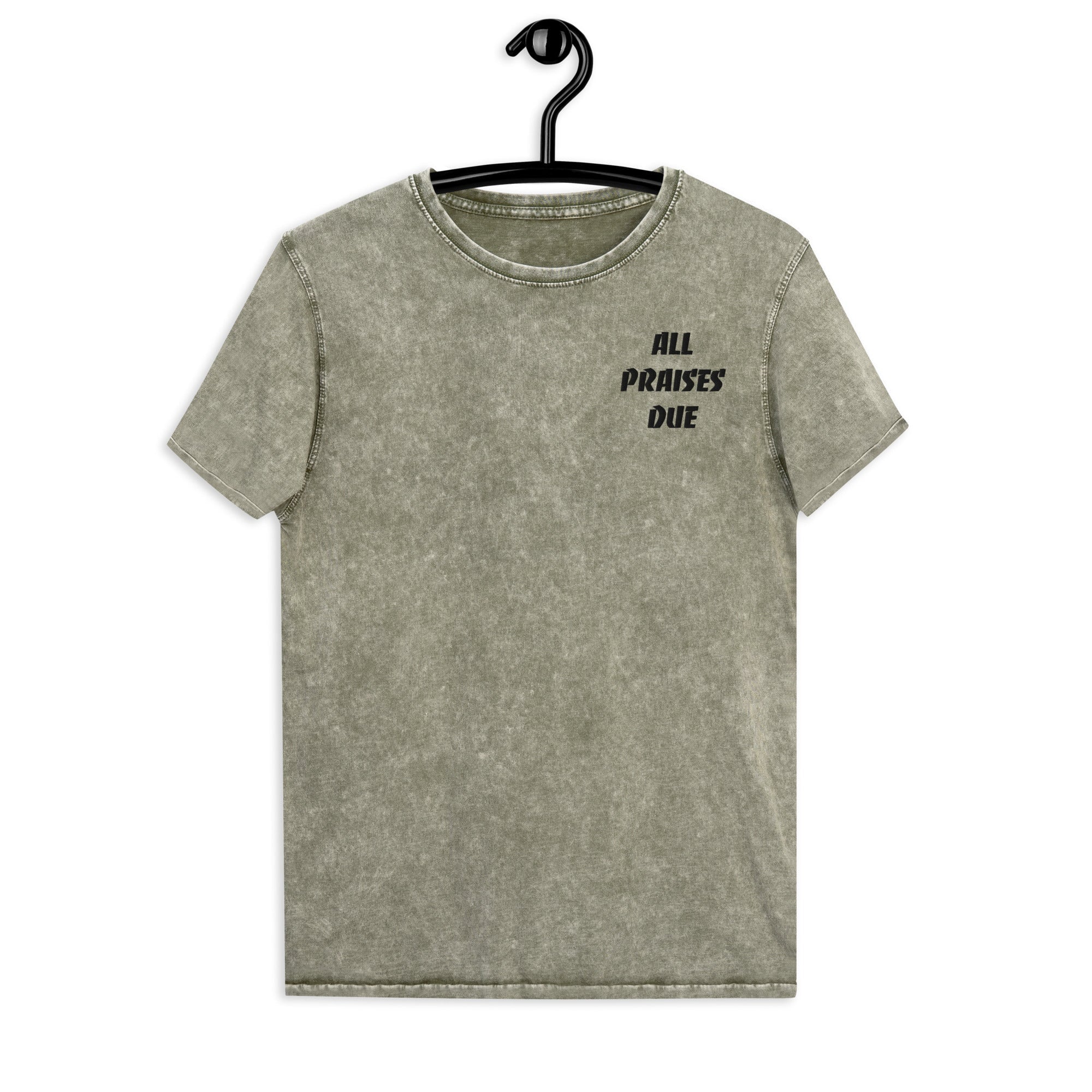 'All Praises Due' Denim T-Shirt Supreme Athlete Dark Army Green S