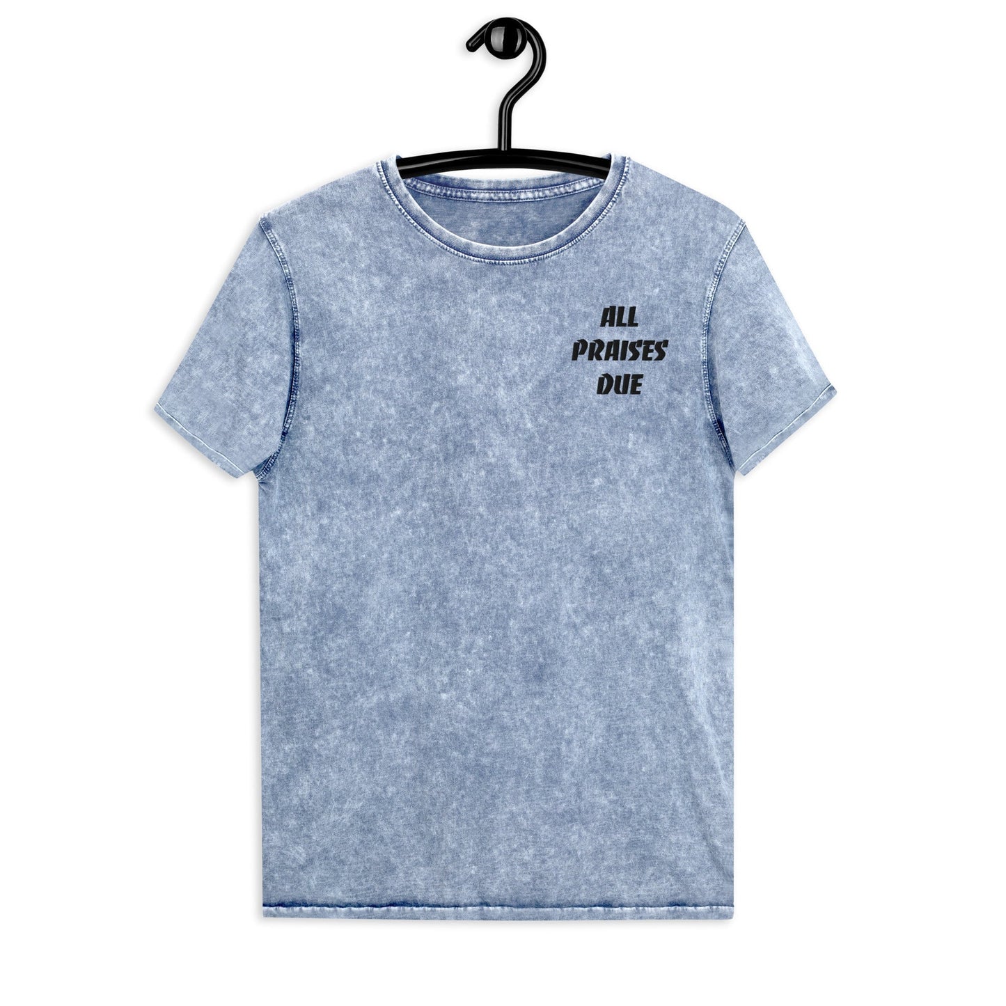 'All Praises Due' Denim T-Shirt Supreme Athlete Denim Blue S