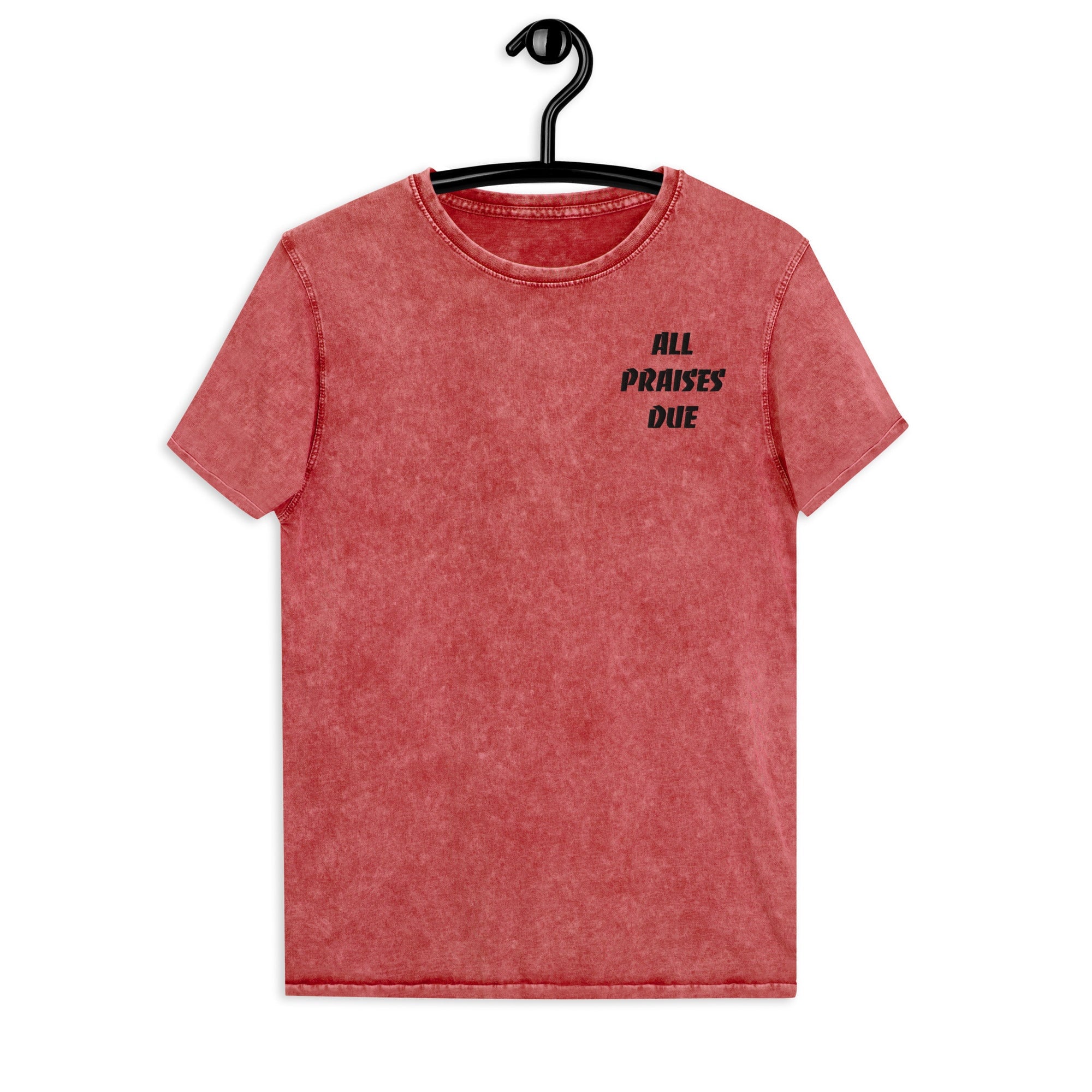 'All Praises Due' Denim T-Shirt Supreme Athlete Garnet Red S