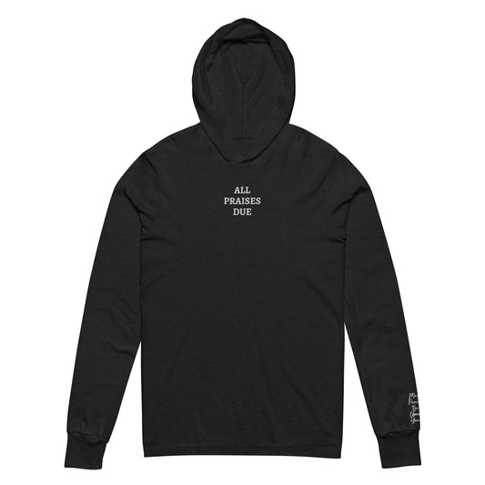 'All Praises Due' Hooded long-sleeve tee Supreme Athlete Charcoal-Black Triblend XS
