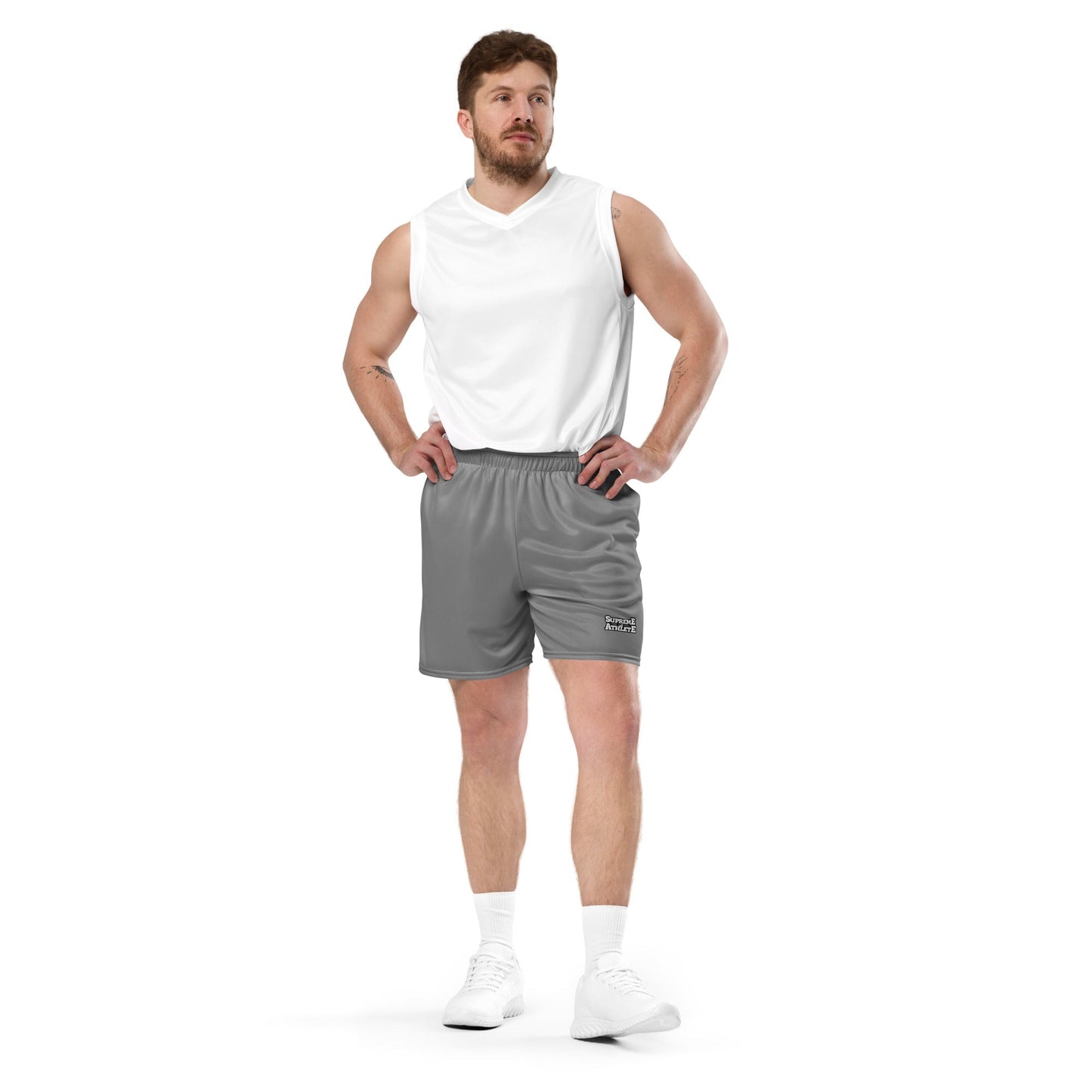 Supreme Gray Unisex mesh shorts Supreme Athlete 2XS