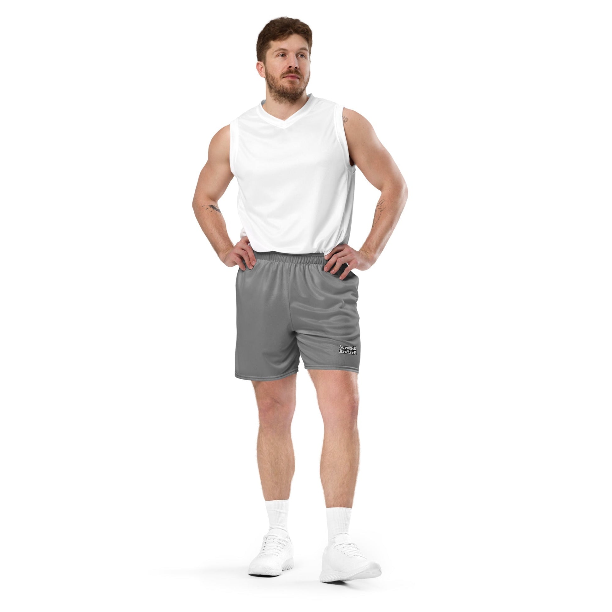 Supreme Gray Unisex mesh shorts Supreme Athlete 2XS