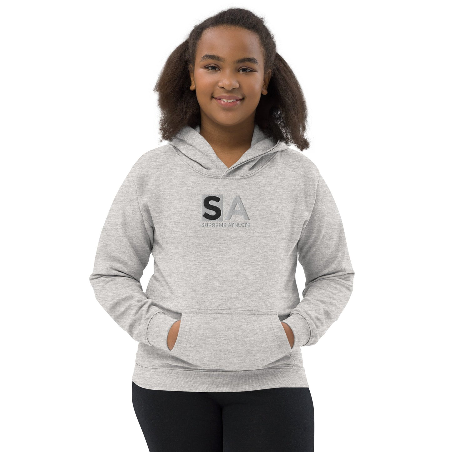 'BORN LEGACY' Kids Hoodie Supreme Athlete Heather Grey XS