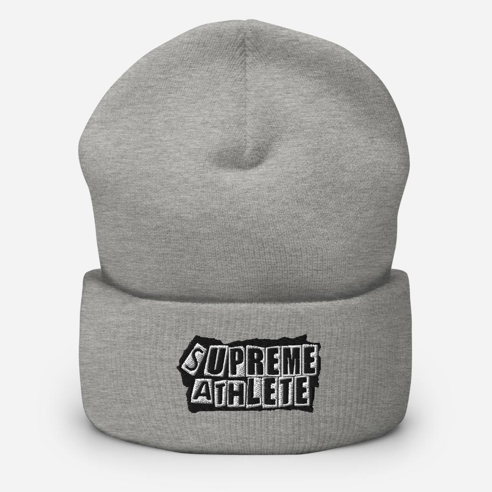 "Knowledge Your Cipher" Cuffed Beanie Supreme Athlete Heather Grey