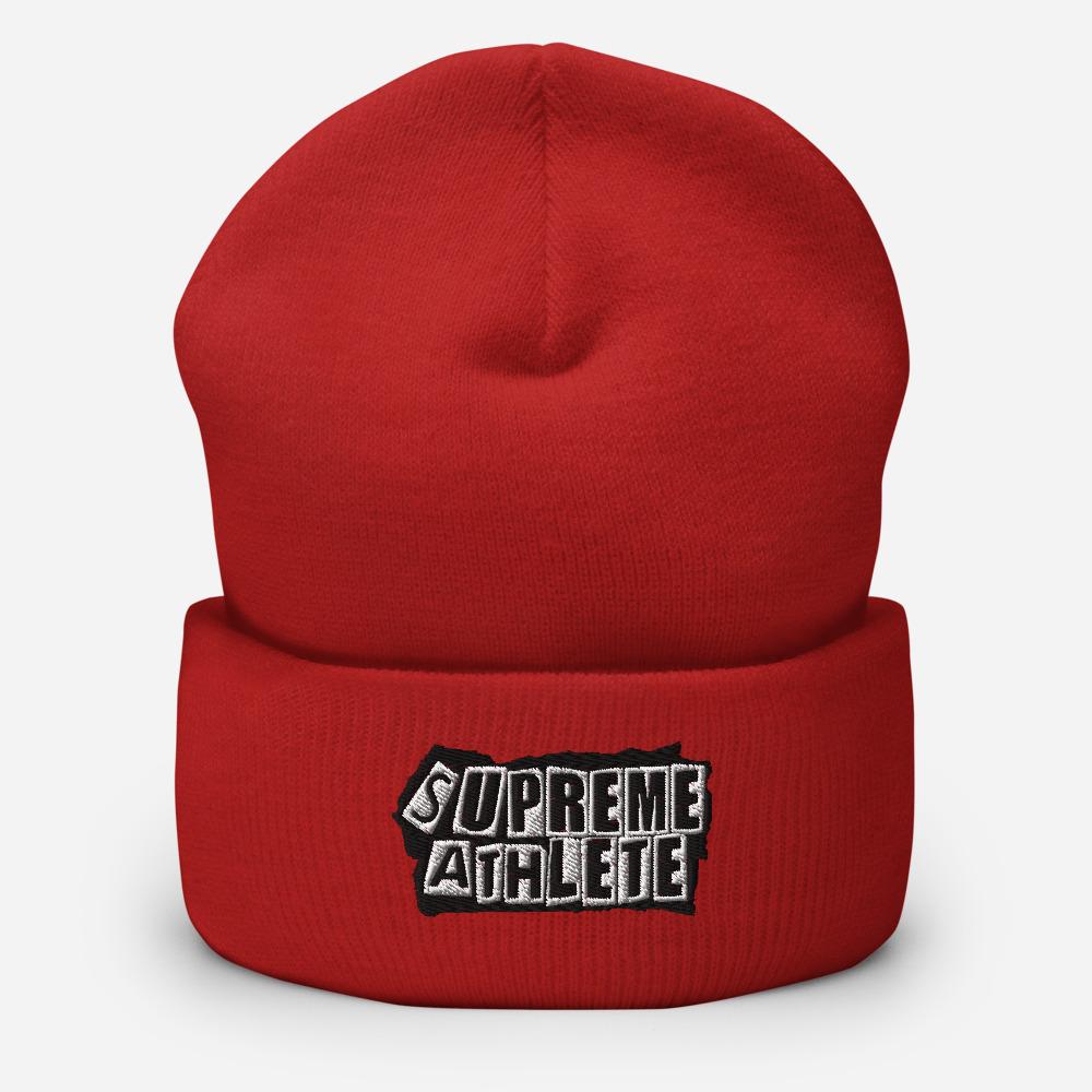 "Knowledge Your Cipher" Cuffed Beanie Supreme Athlete Red