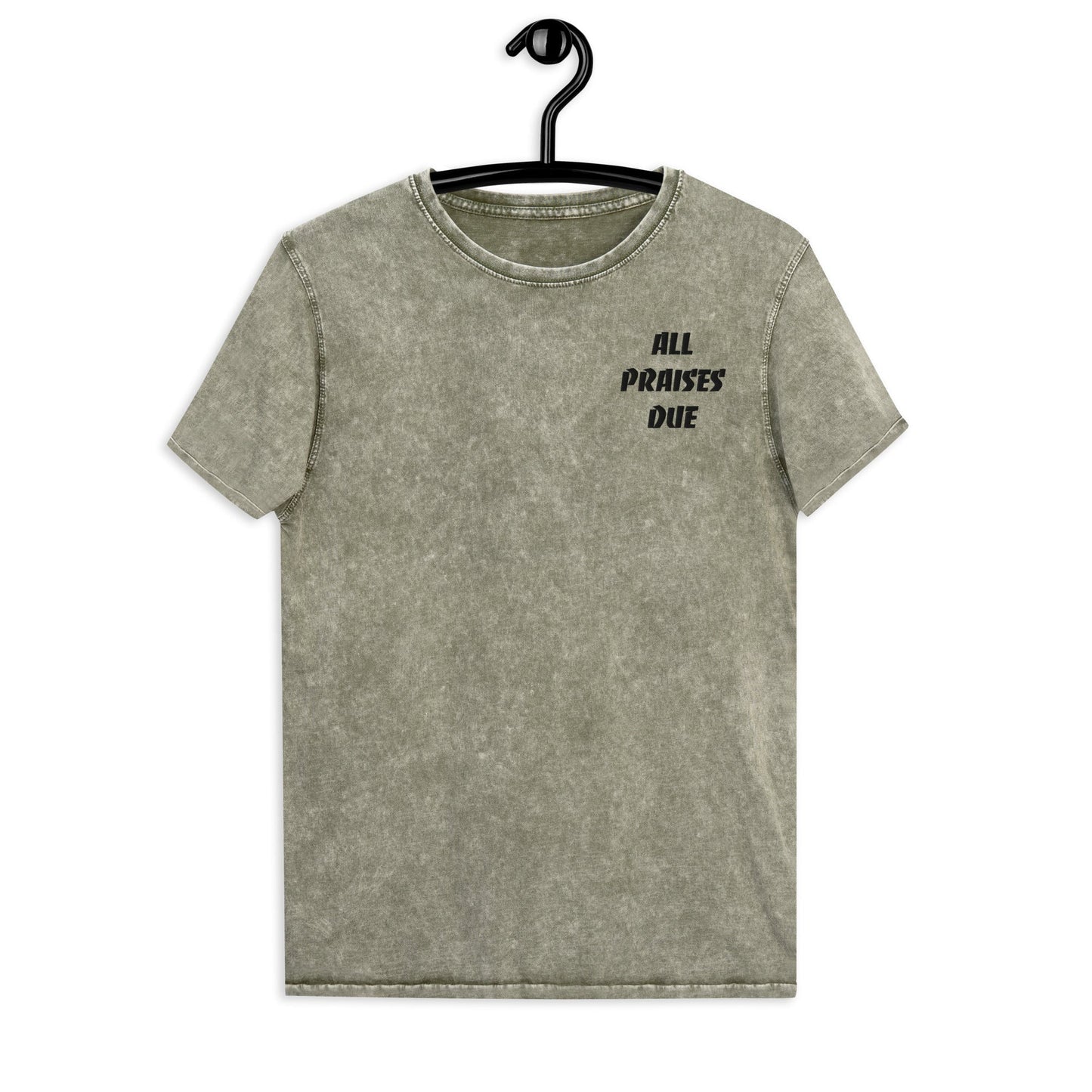 'All Praises Due' Denim T-Shirt Supreme Athlete Dark Army Green S 