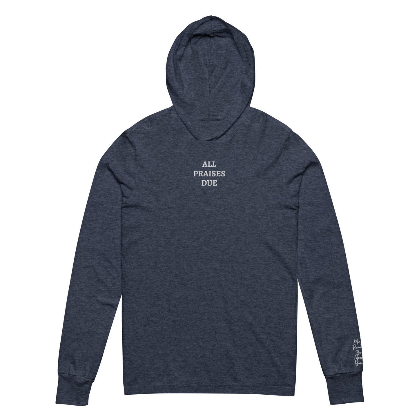 'All Praises Due' Hooded long-sleeve tee Supreme Athlete Heather Navy XS 