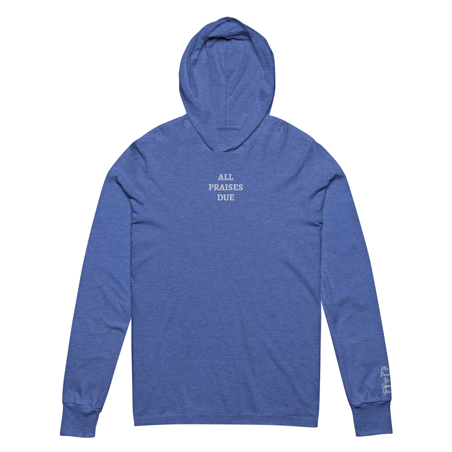 'All Praises Due' Hooded long-sleeve tee Supreme Athlete Heather True Royal XS 