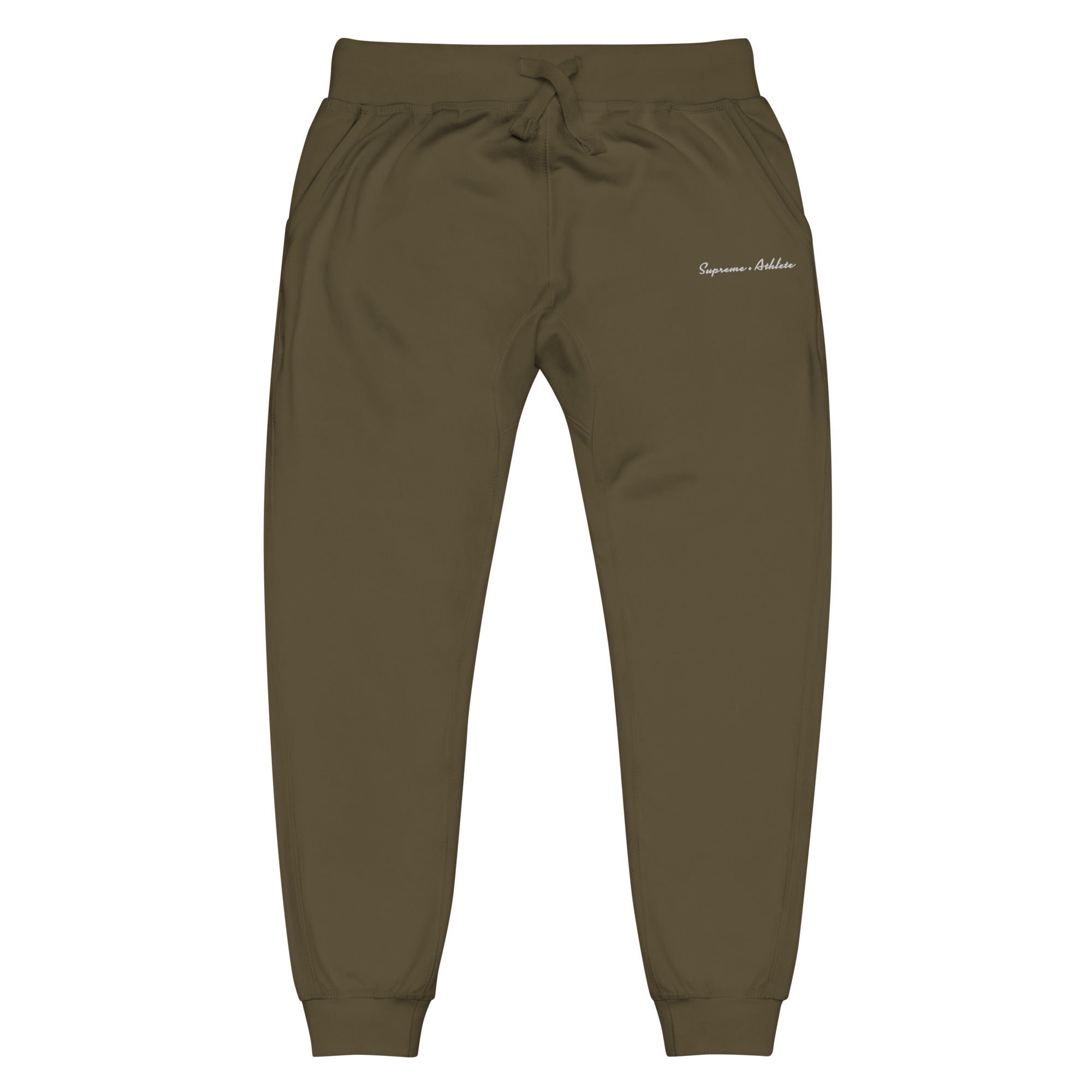 "EXQUISITE" Unisex fleece sweatpants Supreme Athlete Military Green XS 