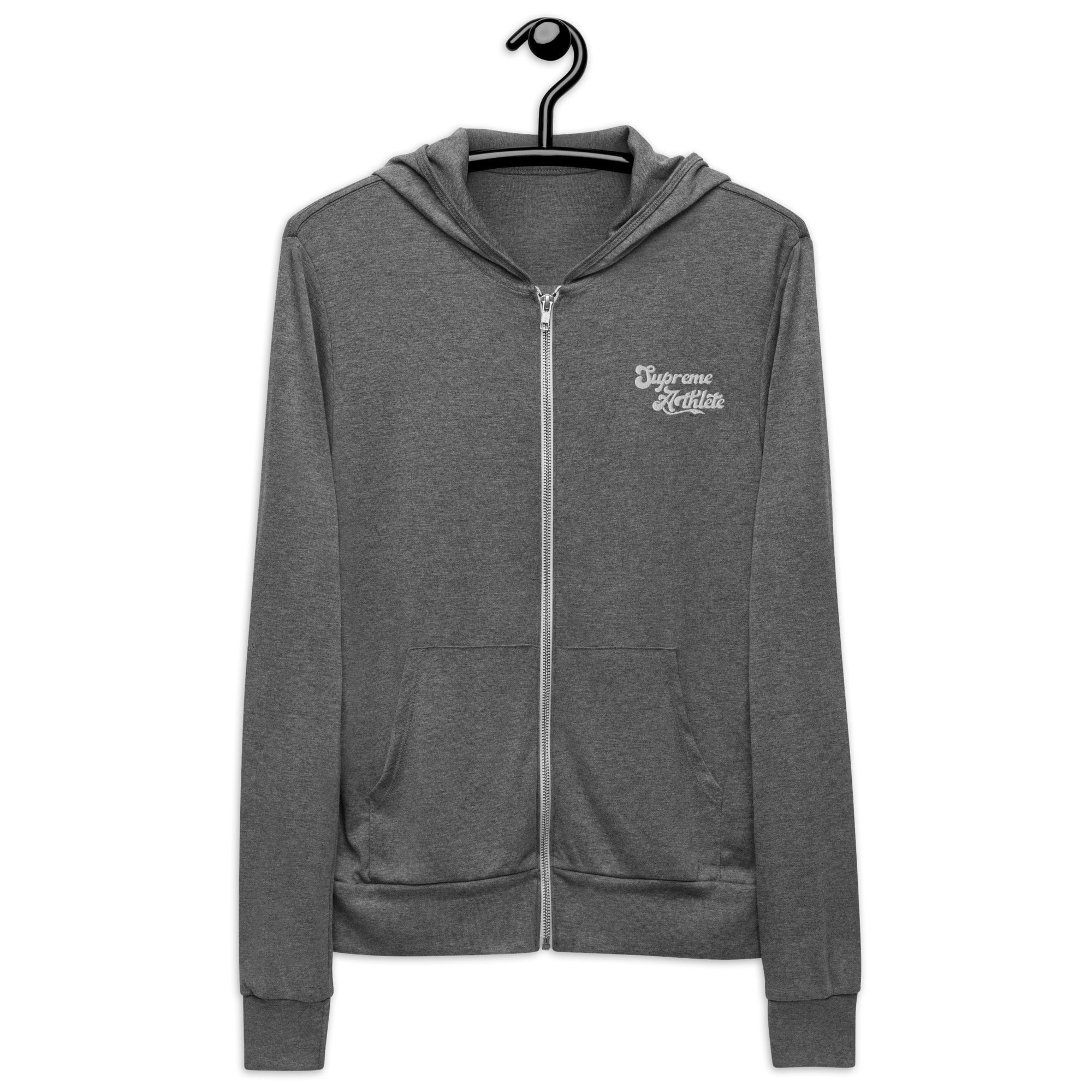 "Graceful" Unisex zip hoodie Supreme Athlete Grey Triblend XS 
