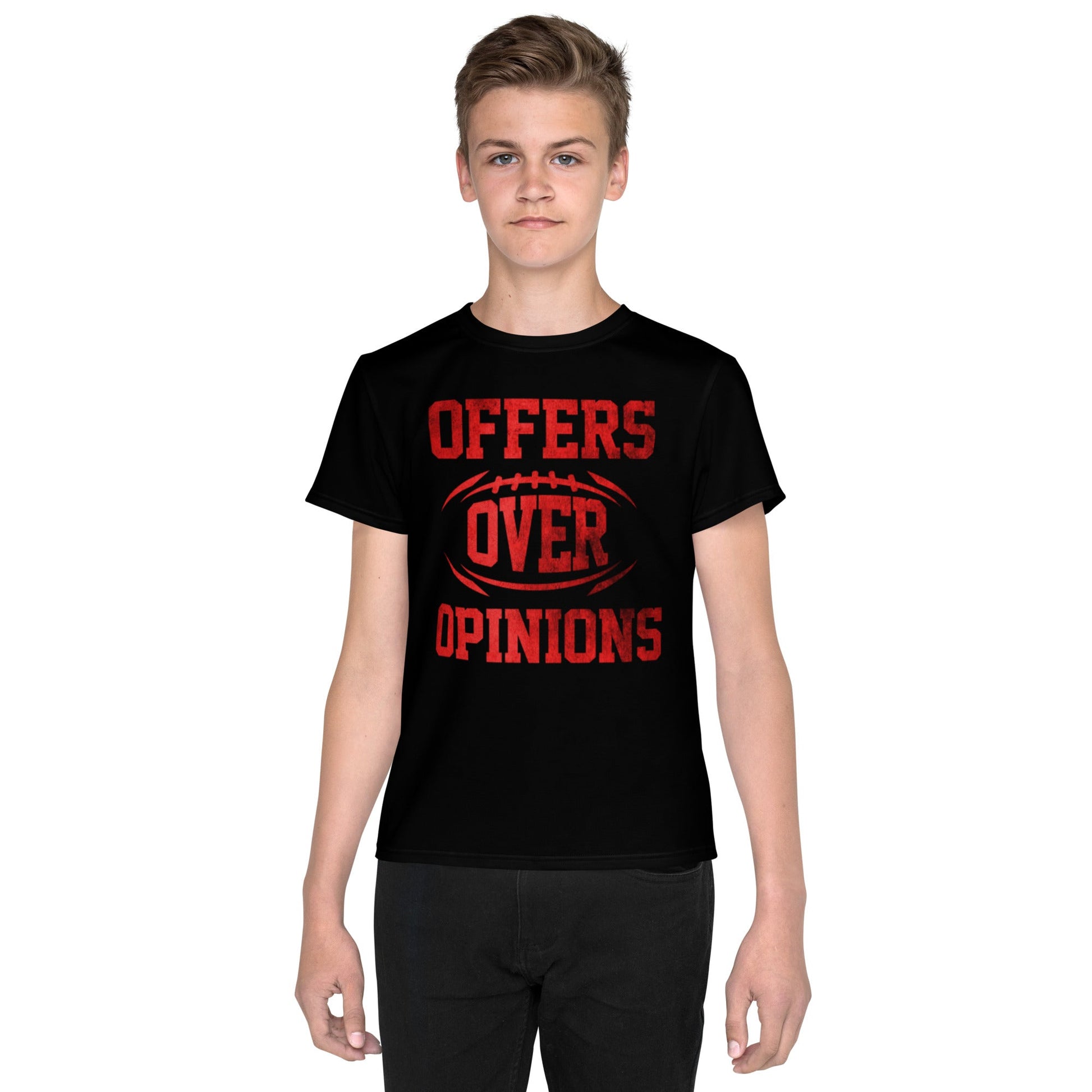 "Offers Over Opinions" Youth crew neck t-shirt Supreme Athlete 8 