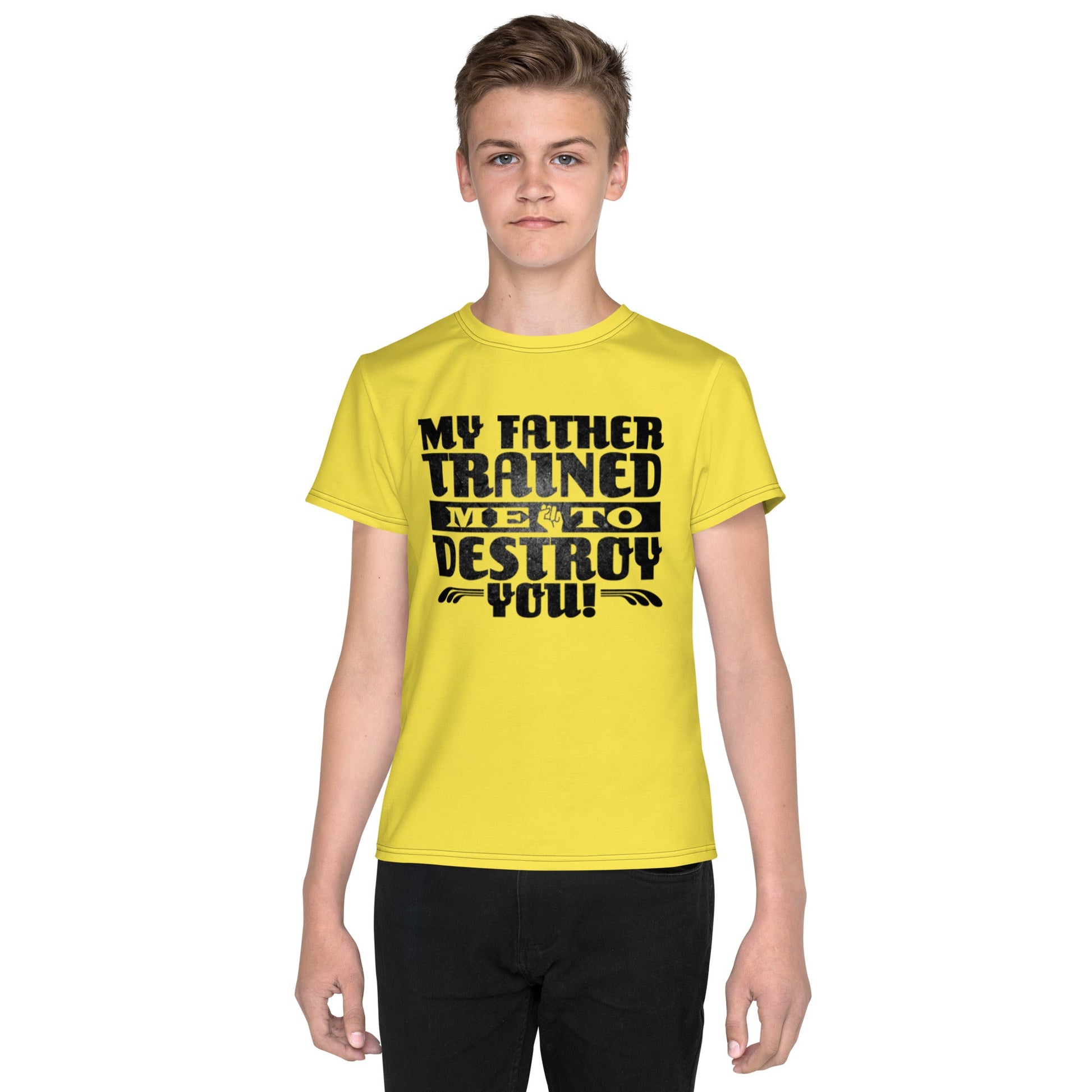 "Trained To Destroy" Youth crew neck t-shirt Supreme Athlete 8 